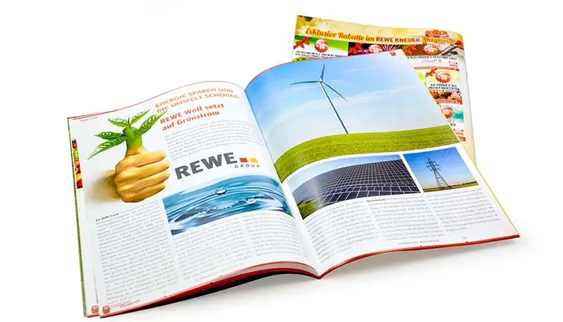 Layout, Entwurf für die Zeitschrift. Doppelseitenansicht