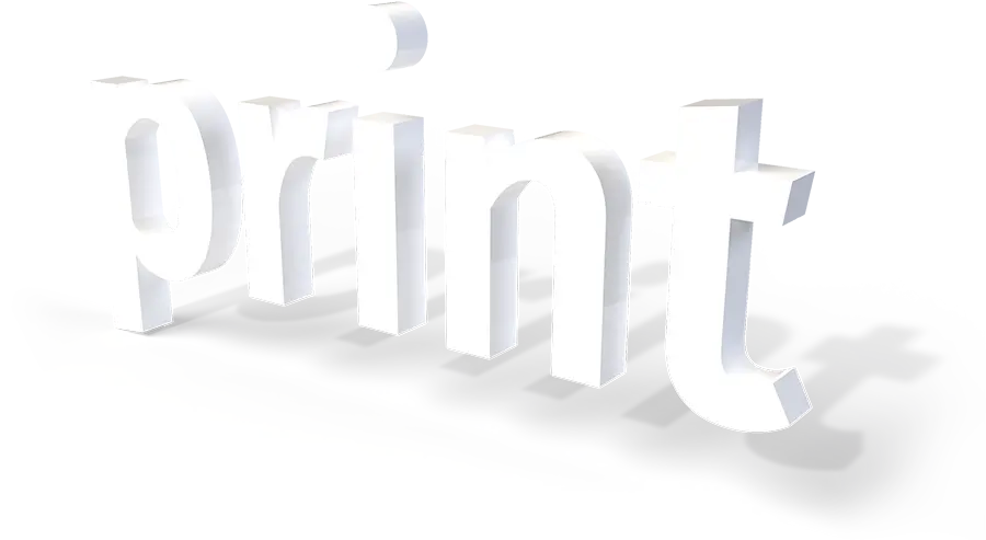 Print Design. Print 3D Schriftzug